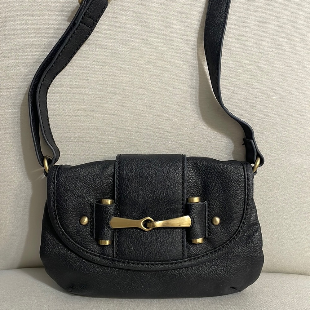Merona Target Faux Leather Black Crossbody Purse